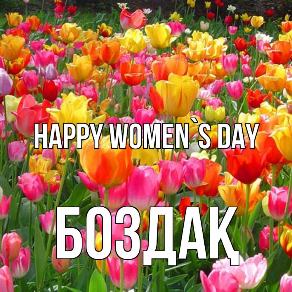 Greetings card с именем, Боздақ happy women`s day на международный женский день Greetings with text for free download 